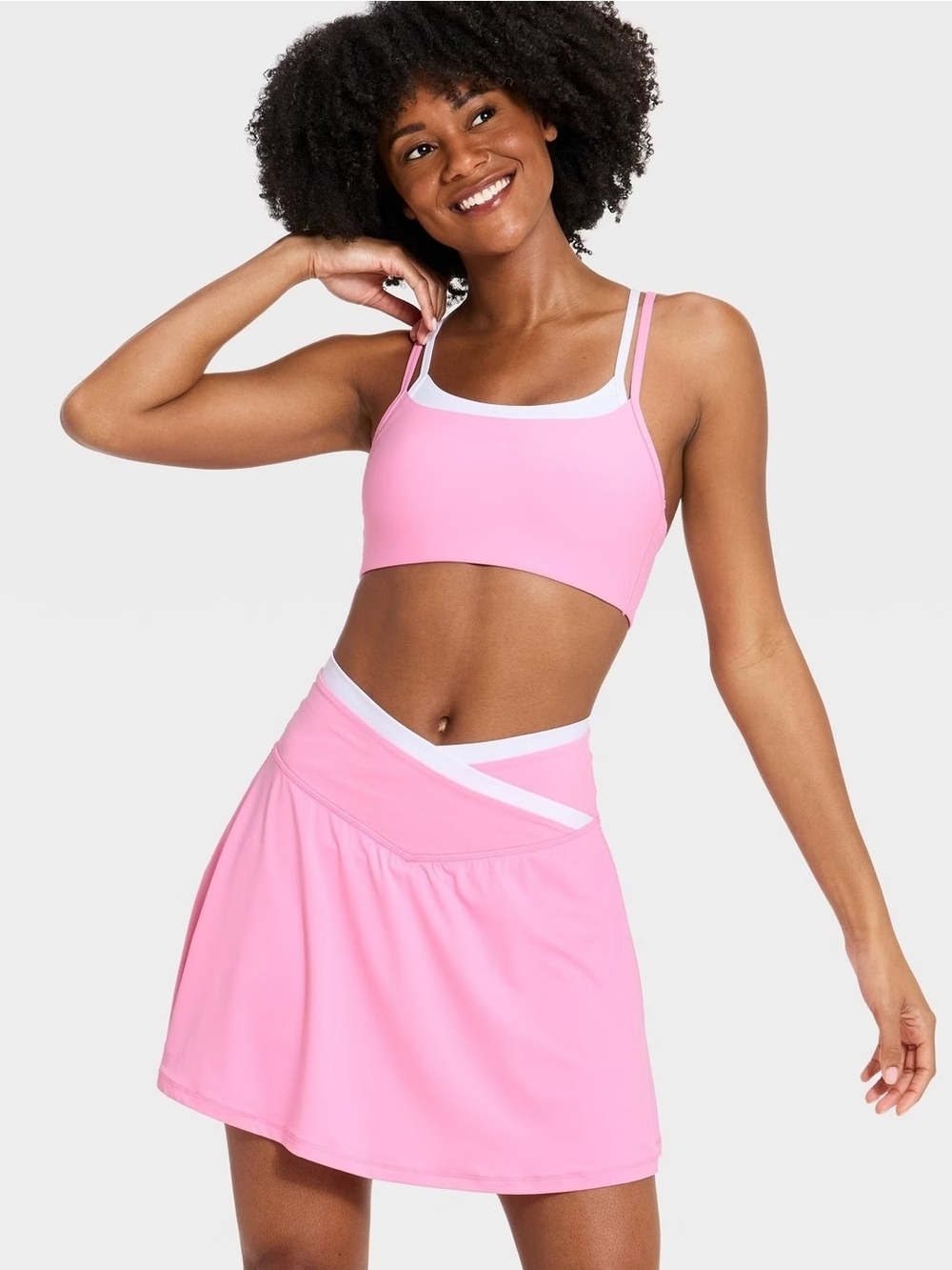 All In Motion Women Everyday Soft Mid-Rise Crossover Waistband Skort 14.5" - Picture 3 of 4